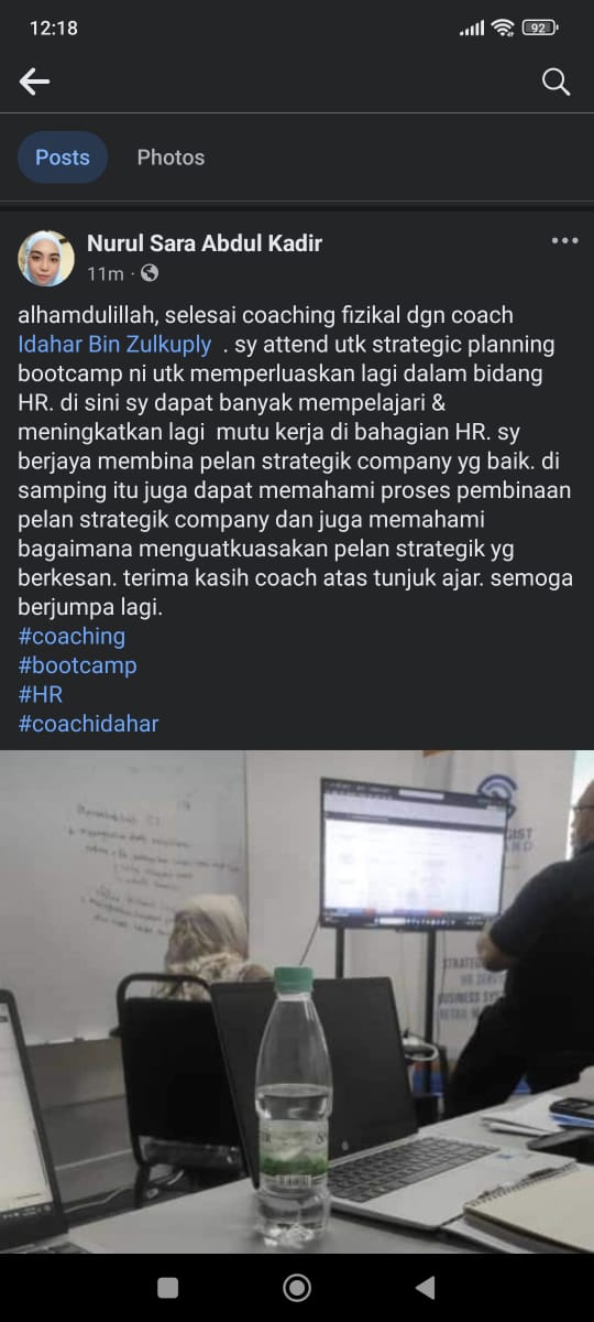 testimoni selepas kelas coaching kpi dan penilaian prestasi