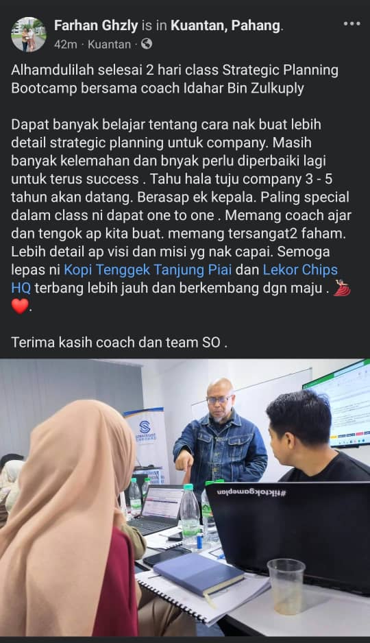 testimoni selepas kelas coaching kpi dan penilaian prestasi